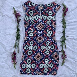 French Connection Multi Colored Body Con Dress